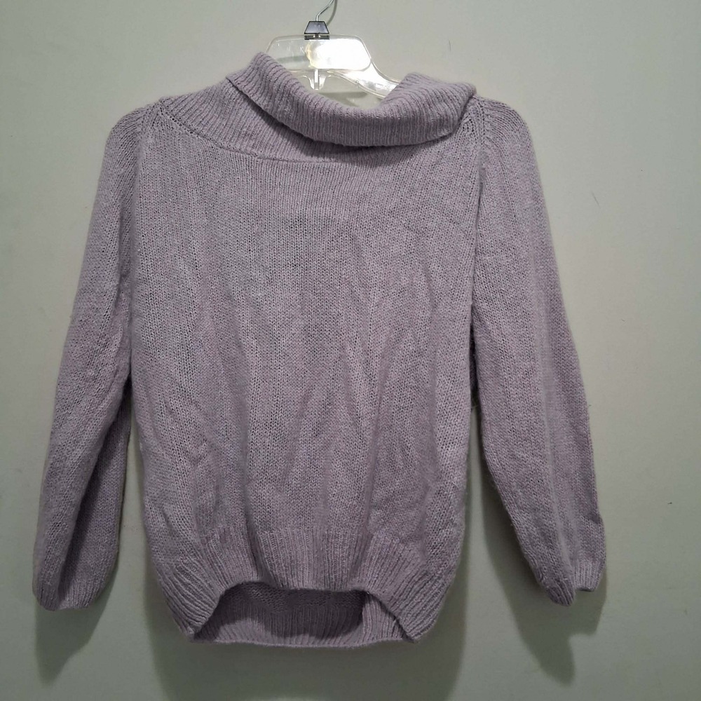 Organically Grown Lavender Silk Angora Wool Cowl Neck Sweater Large Vintage